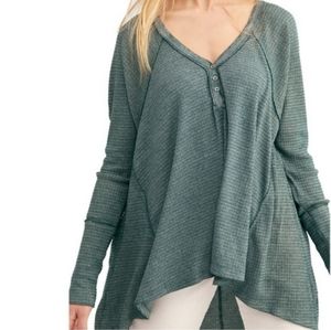NWT Free People Citrine Textured Thermal Top